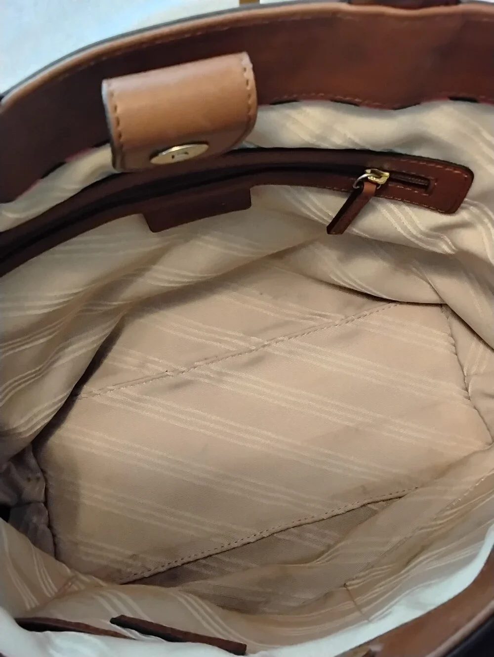 Brooks Brothers Natural Straw Tote with Brown Leather Trim - Picture 5 of 5